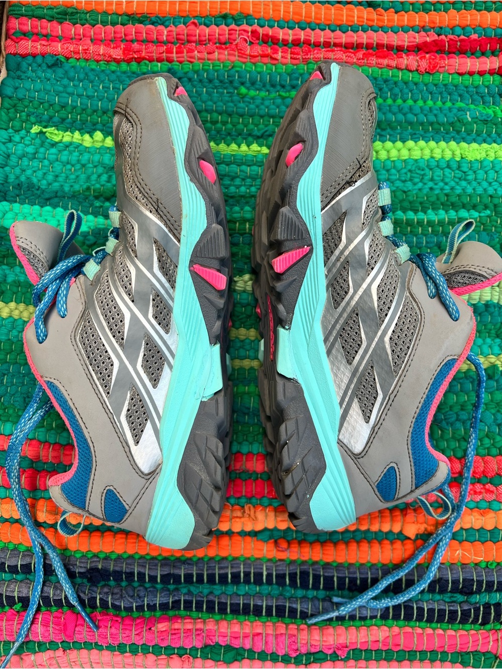 Merrell Gray Teal, Pink, Blue Moab Kids’ Sneakers
